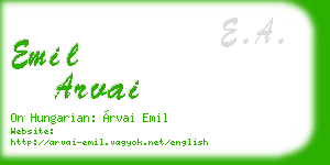 emil arvai business card