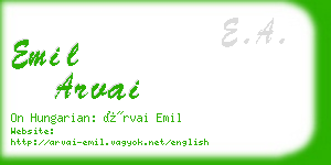 emil arvai business card